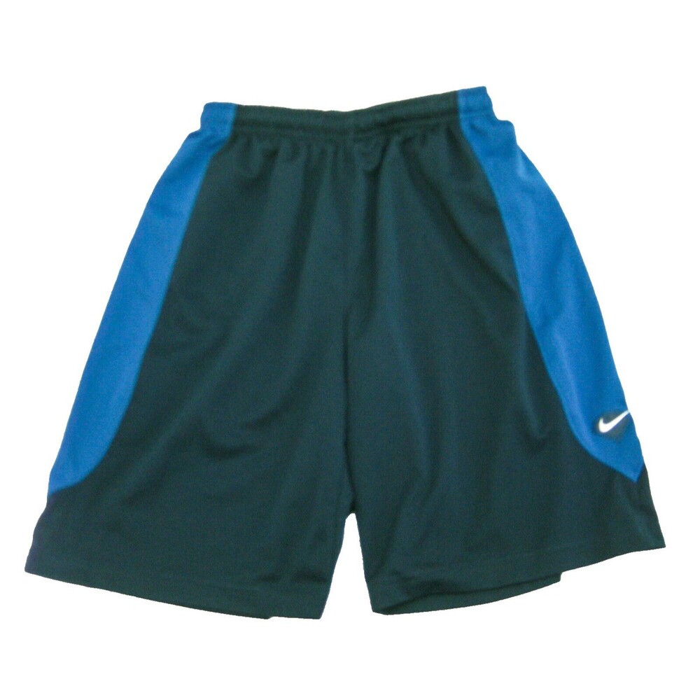 NIKE Boy's (Size Large) Blue Athletic Shorts Drawstring Logo Gym Fitness Soccer